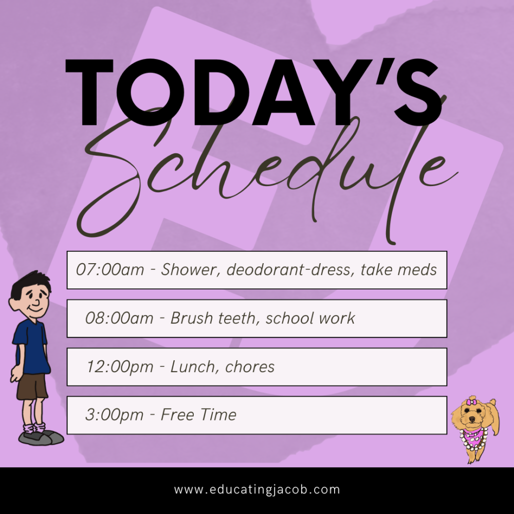 Today's Schedule, Jacob-educatingjacob.com