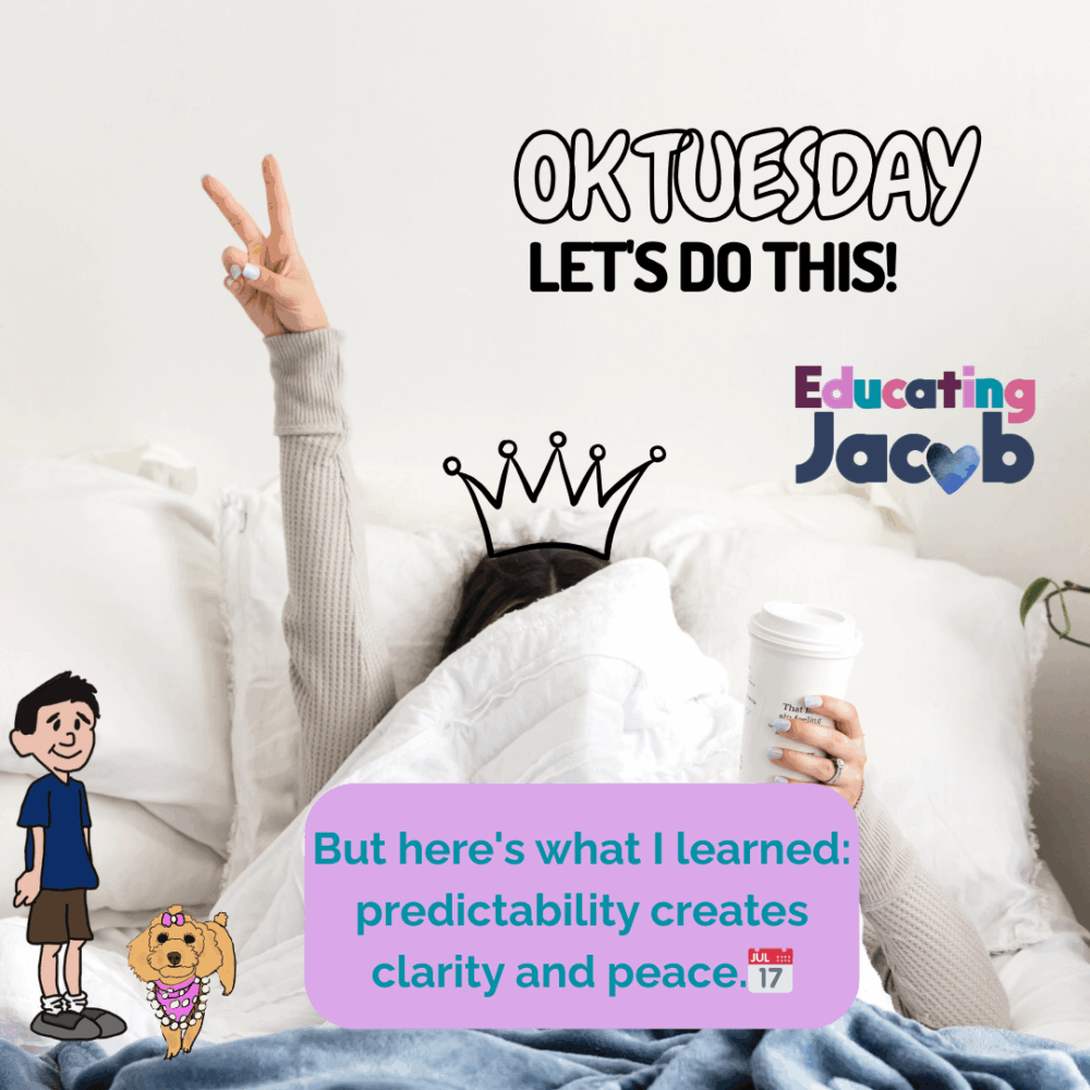 But here's what I learned: predictability creates clarity and peace.📅